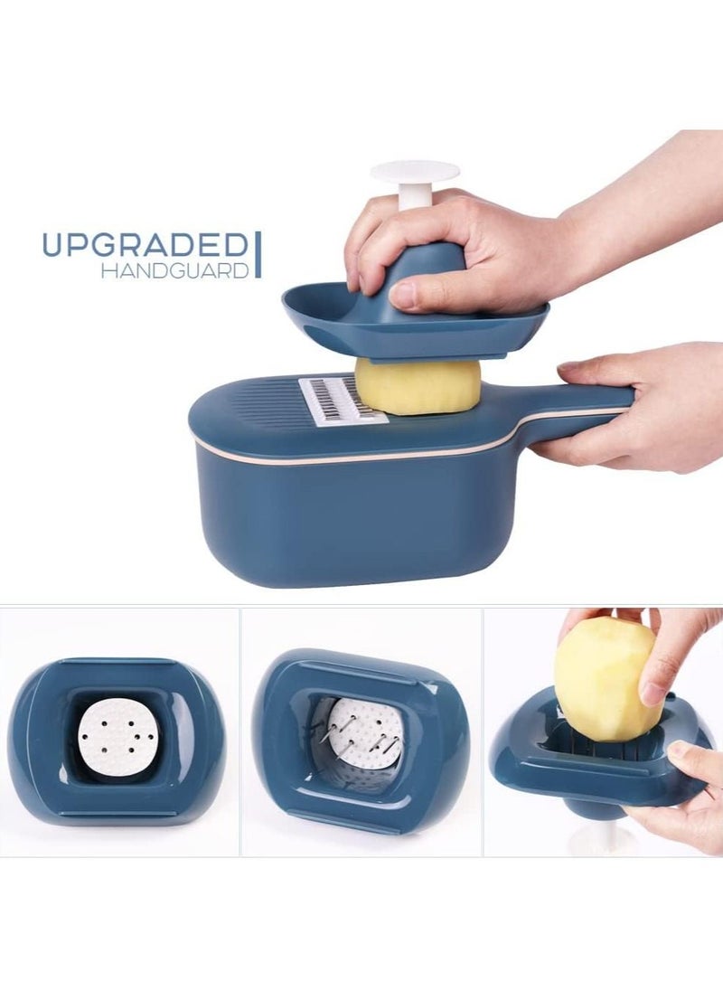 Vegetable Slicer, Multipurpose Slicer Vegetable Dicer Food Chopper With 4 Replaceable Blades and Container Steelless Vegetable Slicer For Carrot Potato Vegetables