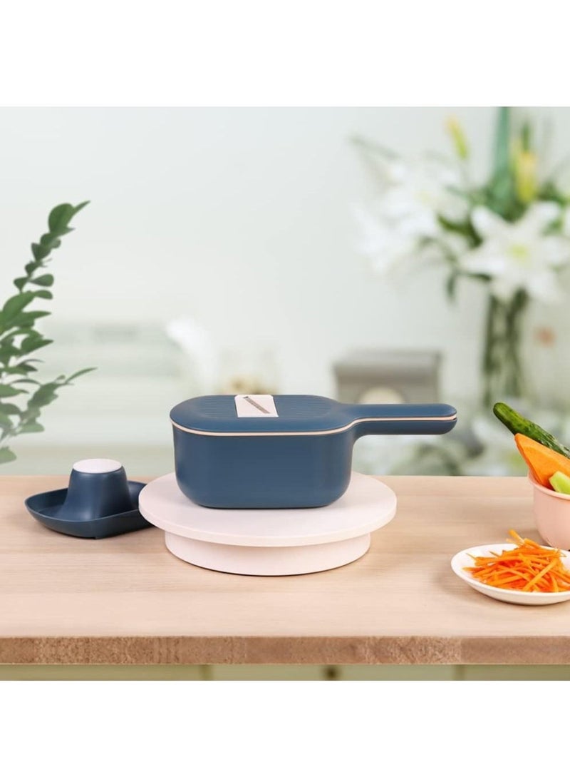 Vegetable Slicer, Multipurpose Slicer Vegetable Dicer Food Chopper With 4 Replaceable Blades and Container Steelless Vegetable Slicer For Carrot Potato Vegetables