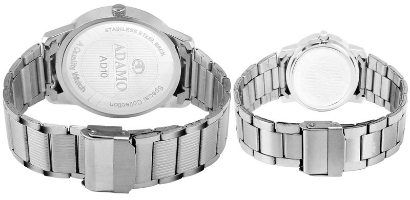 ADAMO Analogue Blue Dial Couple's Watch - 813-814Sm05 - Image 4