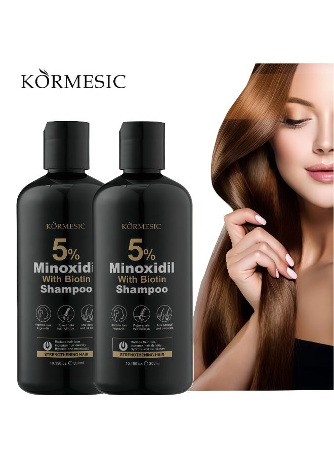 Kormesic عبوة من شامبو مينوكسيديل ٥٪ مضاد لتساقط الشعر، ٣٤٪ أقل تكسرًا + ٤٣٪ ترطيب في ٢٨ يومًا! - Image 1