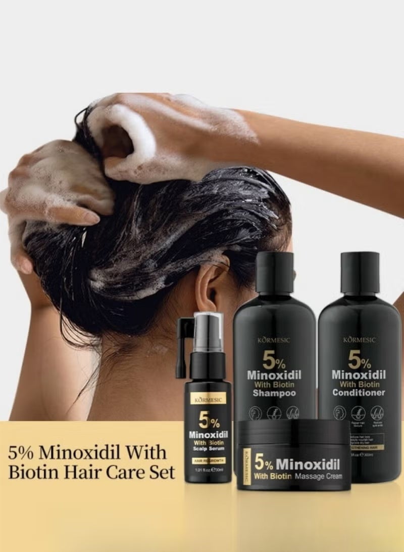 Kormesic عبوة من شامبو مينوكسيديل ٥٪ مضاد لتساقط الشعر، ٣٤٪ أقل تكسرًا + ٤٣٪ ترطيب في ٢٨ يومًا! - Image 5