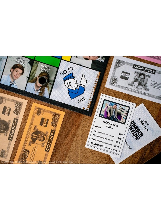 USAopoly مونوبولي: لعبة المكتب اللوحية، تتضمن كوب أفضل رئيس في العالم، جائزة دندي، علبة ورق والمزيد، اشترِ، بِع، تَبادَل مواقع سكرانتون من الاستقبال إلى غرفة المؤتمرات، مرخصة رسميًا - Image 5