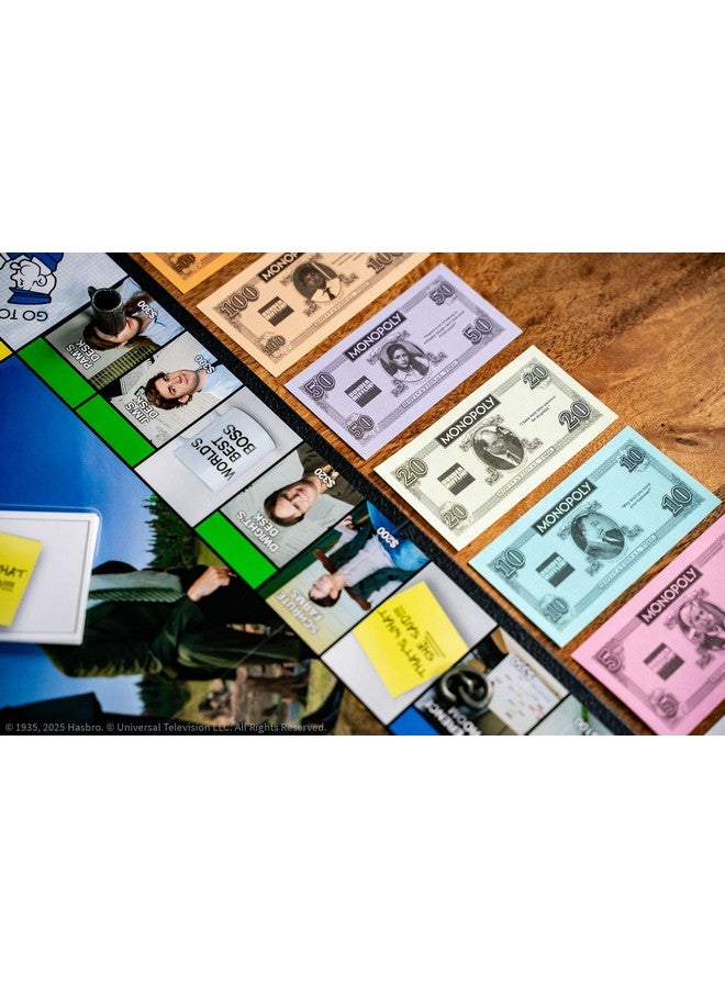 USAopoly مونوبولي: لعبة المكتب اللوحية، تتضمن كوب أفضل رئيس في العالم، جائزة دندي، علبة ورق والمزيد، اشترِ، بِع، تَبادَل مواقع سكرانتون من الاستقبال إلى غرفة المؤتمرات، مرخصة رسميًا - Image 3