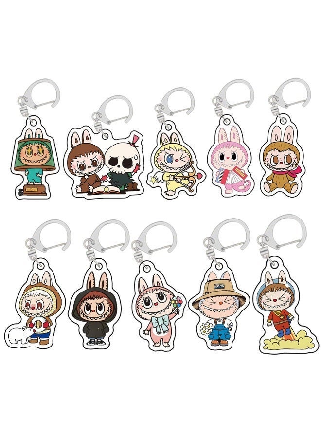 LABUBU Acrylic Keychain Quirky Monster Double-Sided Cartoon Charm Accessories for Backpacks - Image 1