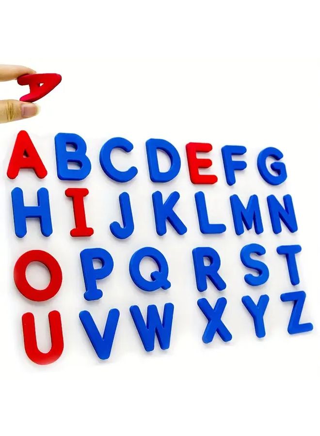 Red And Blue 26pcs Magnetic Alphabet Spelling Set CAPS Model Perfect Holiday Gift - Image 3
