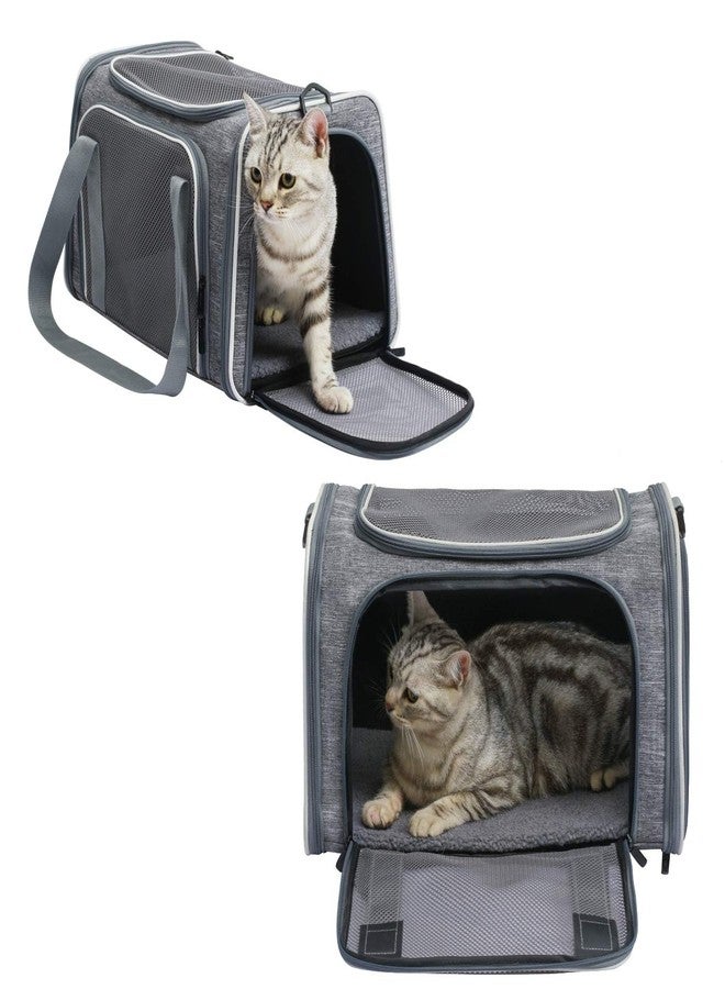 Akinerri Cat Carrier - Soft-Sided Dog Pet Carrier, Portable Foldable Pet Bag up to 28 Lbs, Airline Approved Travel Puppy Carrier (Large, Light Grey) - Image 3