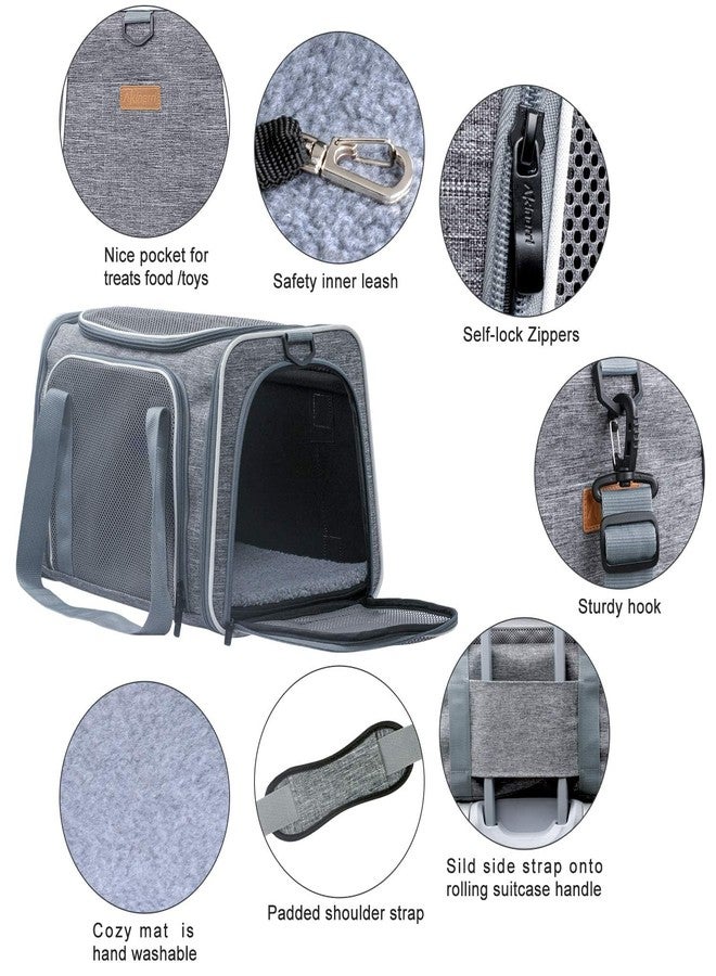 Akinerri Cat Carrier - Soft-Sided Dog Pet Carrier, Portable Foldable Pet Bag up to 28 Lbs, Airline Approved Travel Puppy Carrier (Large, Light Grey) - Image 4