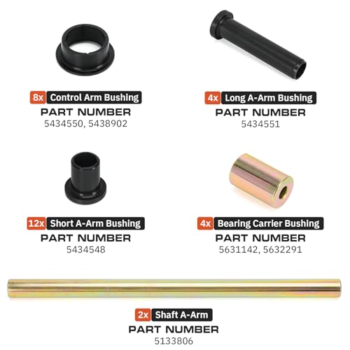 FQRANBO Rear Left and Right A-Arm Bushing Shafts Kit Replacement for Polaris Sportsman 400 450 500 600 700 800 Replace # 5020826 5434548 5434551 5133806 5434550 - Image 2
