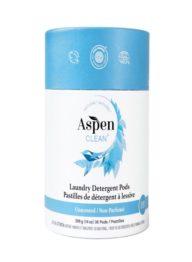 AspenClean Unscented Laundry Pods by AspenClean, New and Improved Packaging, Zero Plastic, EWG Verified™, Vegan, Non-Bio, Hypoallergenic Natural Laundry Detergent - 36 Count - Image 1