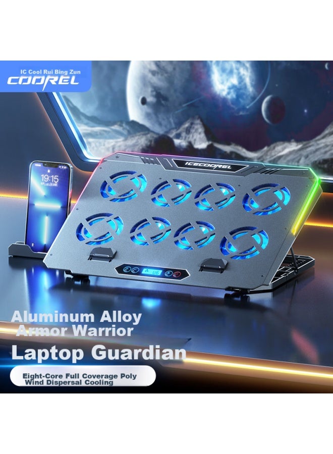 ICE COOREL Kuorui Bingzun K29 Laptop Cooling Pad, Computer Stand, Gaming Laptop Cooling Base, Tablet Cooling Fan With Adjustable Speed And Rgb Lights, Suitable For Lenovo, Alienware, And Lenovo Legion - Image 1