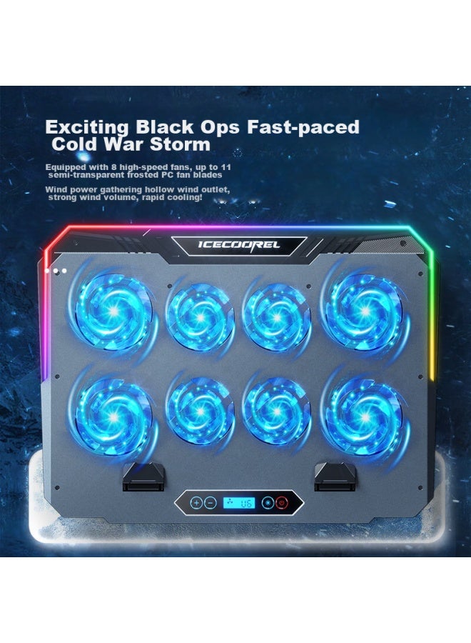 ICE COOREL Kuorui Bingzun K29 Laptop Cooling Pad, Computer Stand, Gaming Laptop Cooling Base, Tablet Cooling Fan With Adjustable Speed And Rgb Lights, Suitable For Lenovo, Alienware, And Lenovo Legion - Image 4