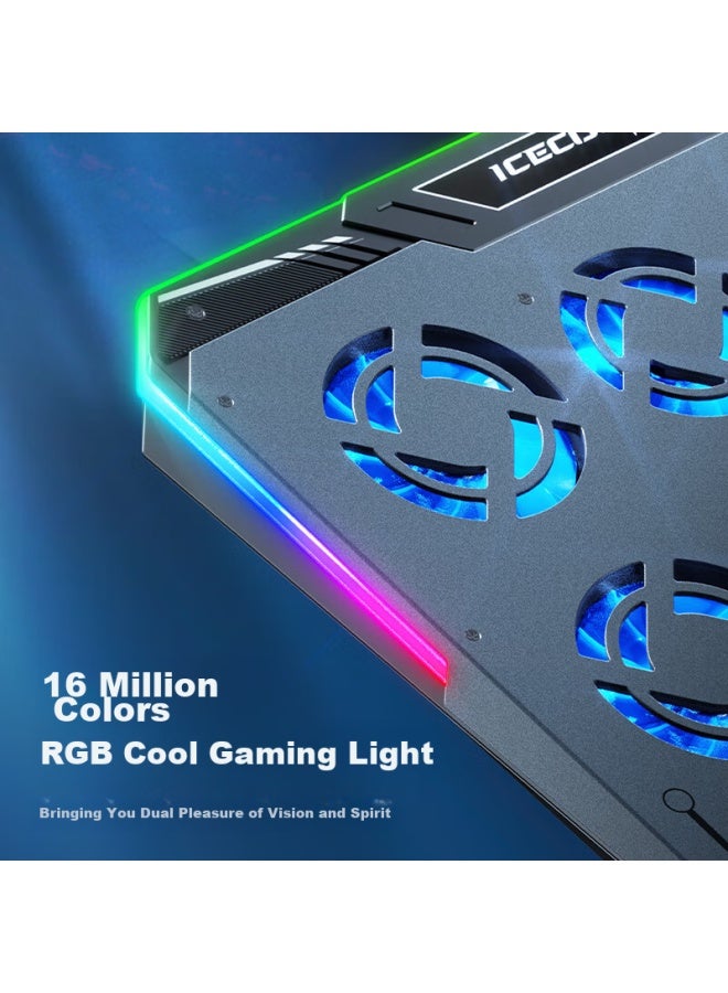 ICE COOREL Kuorui Bingzun K29 Laptop Cooling Pad, Computer Stand, Gaming Laptop Cooling Base, Tablet Cooling Fan With Adjustable Speed And Rgb Lights, Suitable For Lenovo, Alienware, And Lenovo Legion - Image 5