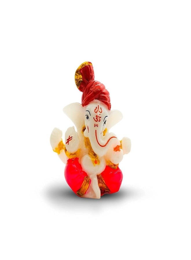 Bhikham Creation Pagdi Lord Ganesha Idol for Home & Office Décor | Ganesh Chaturthi Special Ganesh Ji Murti Showpiece for Living Room, Car Dashboard | Diwali & Return Gift (2.3 x 2.3 Inch, Multicolour) - Image 2