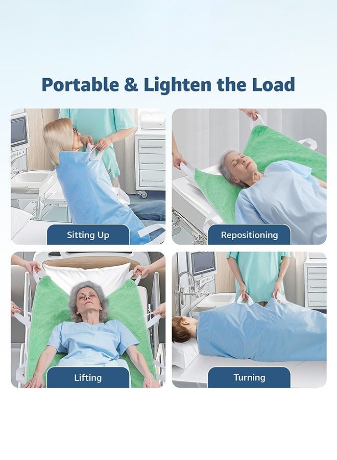 والالا وسائد سرير قابلة للغسل لسلس البول: وسائد سفلية قابلة لإعادة الاستخدام مع 8 مقابض قوية، وسائد سرير مقاومة للماء لكبار السن والبالغين وطريحي الفراش والمستشفيات، 86 × 132 سم - Image 4