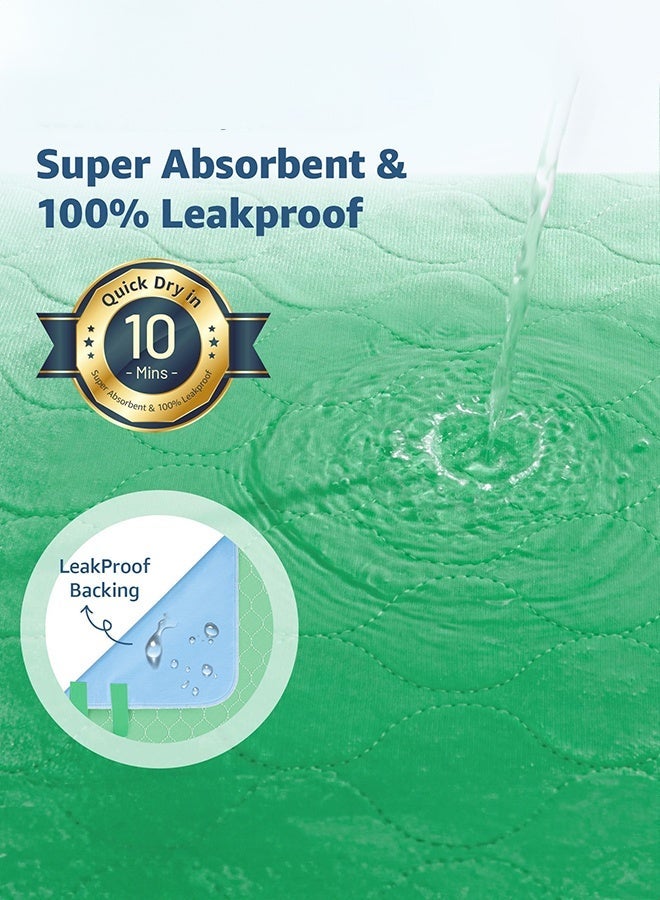 والالا وسائد سرير قابلة للغسل لسلس البول: وسائد سفلية قابلة لإعادة الاستخدام مع 8 مقابض قوية، وسائد سرير مقاومة للماء لكبار السن والبالغين وطريحي الفراش والمستشفيات، 86 × 132 سم - Image 3