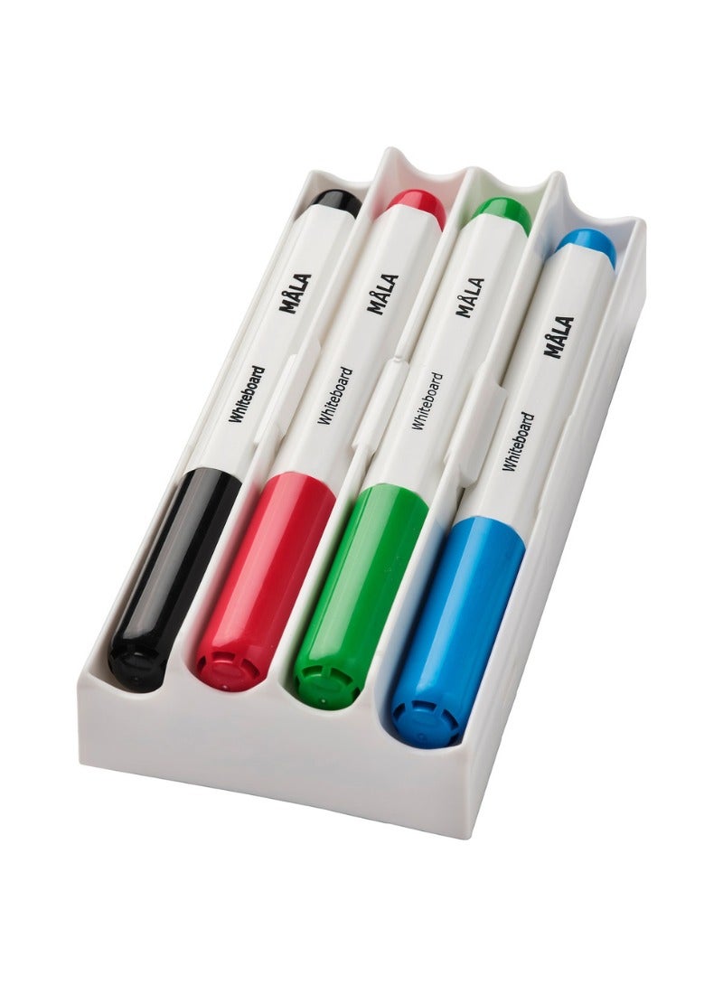 MALA Whiteboard Pen with Holder/Eraser, Mixed Colours - Image 1