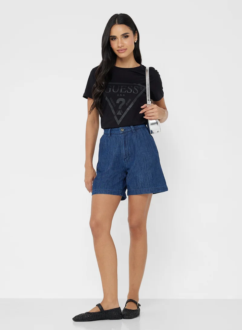جس Adele Short Sleeve  Crew Neck Tee