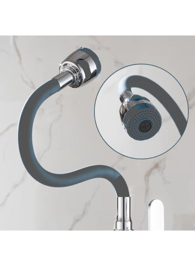 304 Stainless Steel Kitchen Sink Faucet with Flexible Pipe – Dual Function Sprayer – Gray Finish – Single Handle – 360° Swivel Spout - Image 3