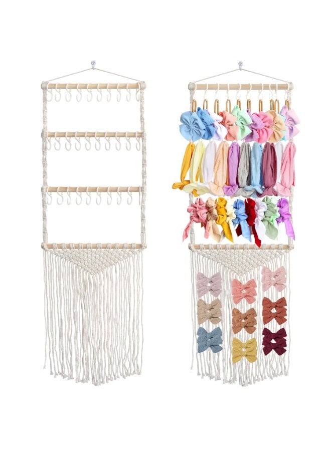 ALinmo Headband Holder Hair Bows Organizer for Girls, Baby Headbands Hair Accessories Organizer Storage Wall Hanging Decor for Toddler Girls Room - Image 1