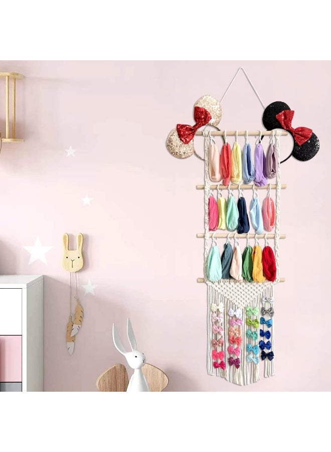 ALinmo Headband Holder Hair Bows Organizer for Girls, Baby Headbands Hair Accessories Organizer Storage Wall Hanging Decor for Toddler Girls Room - Image 2