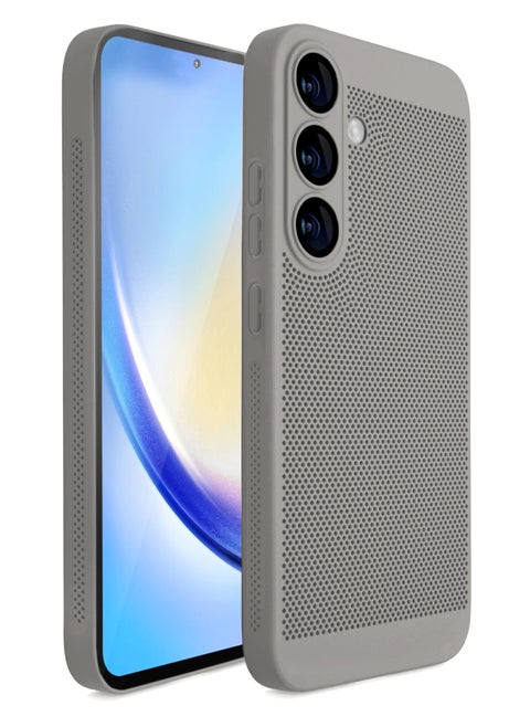 Heat Dissipation Case with Built in Camera Lens Protector Slim Fit Breathable Cooling Anti Fingerprint Hard PC Back ShockproofÂ Cover For Samsung Galaxy A05s (Titanium)