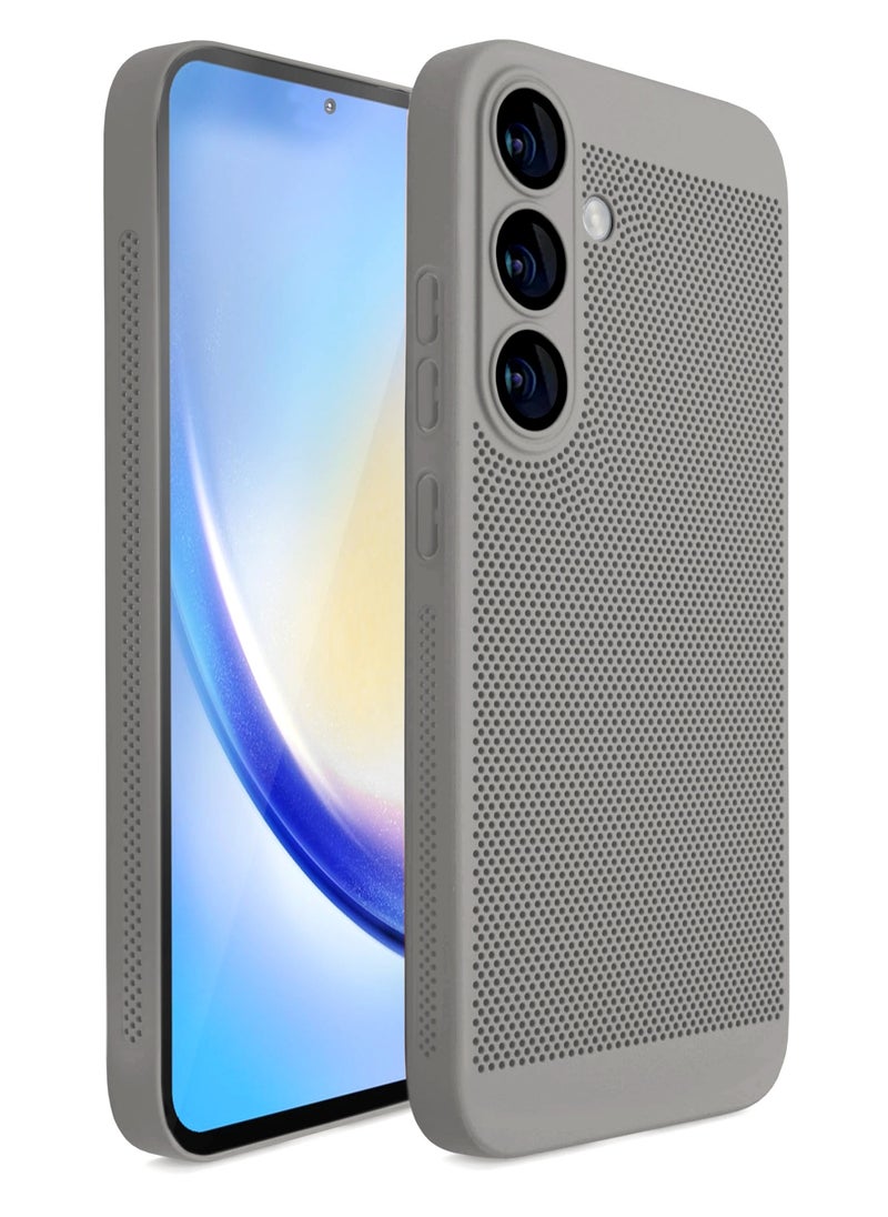 Generic - Heat Dissipation Case with Built in Camera Lens Protector Slim Fit Breathable Cooling Anti Fingerprint Hard PC Back ShockproofÂ Cover For Samsung Galaxy A05s (Titanium) - Image 1