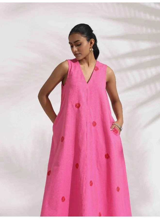 trueBrowns Embroidered A-Line Dress