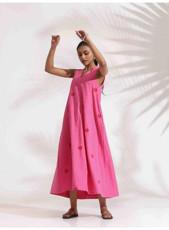 trueBrowns Embroidered A-Line Dress