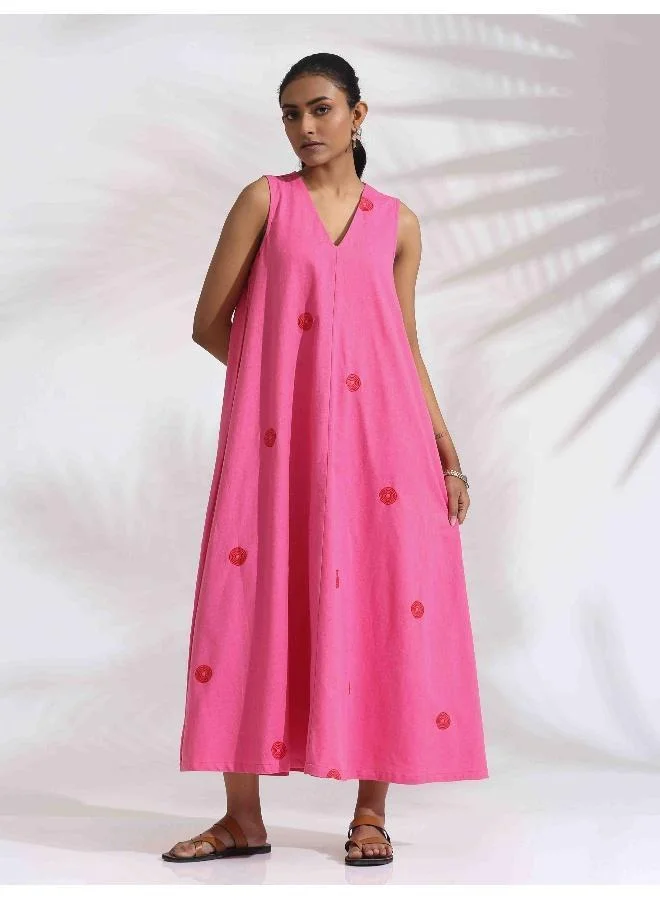 trueBrowns Embroidered A-Line Dress