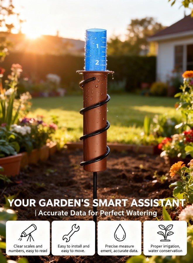 POJUZILE 7.8-inch Large Freeze Proof Rain Gauge Outdoor, Durable Plastic Floating Rain Gauges Tube with Long Steel Stake for Yard/Farm/Garden, Accurate Rainfall Measurement & Outdoors Watering Tools - Image 4