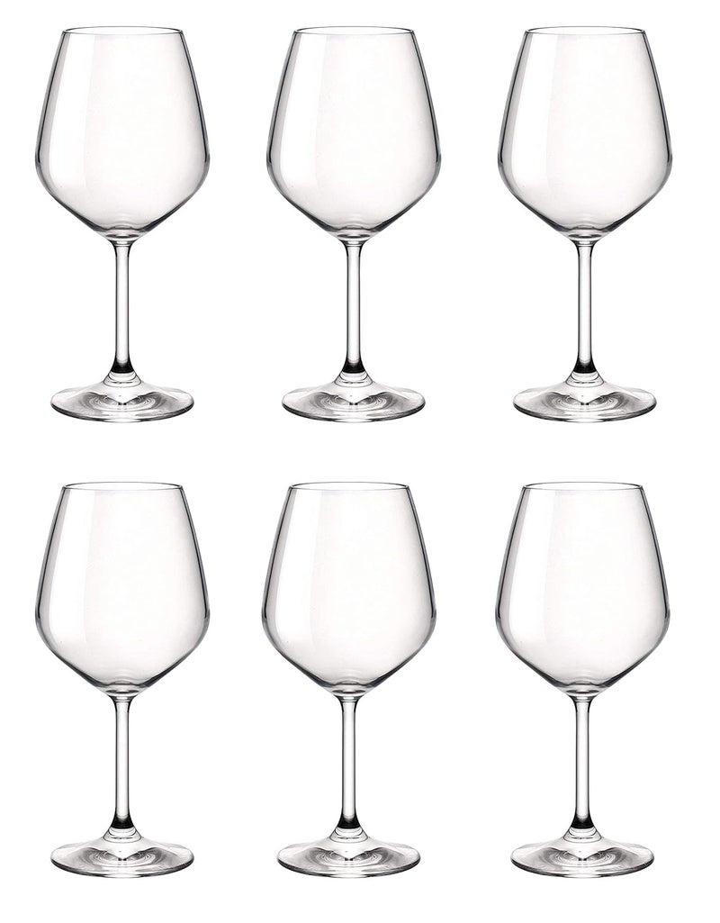 Cloudsell Red Wine Glass Set 350 ml Transparent Set of 6 pcs - Image 1
