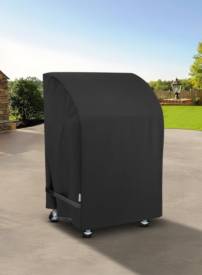 غطاء الشواية 32 بوصة، أغطية مقاومة للماء لمدخن عمودي صغير للحرق، خفيفة الوزن تشغيل/إيقاف تشغيل سهلة، شوايات ملائمة مقاومة للغبار للأشعة فوق البنفسجية مع جداول جانبية مطوية، حماية من جميع الأحوال الجوية - Image 2