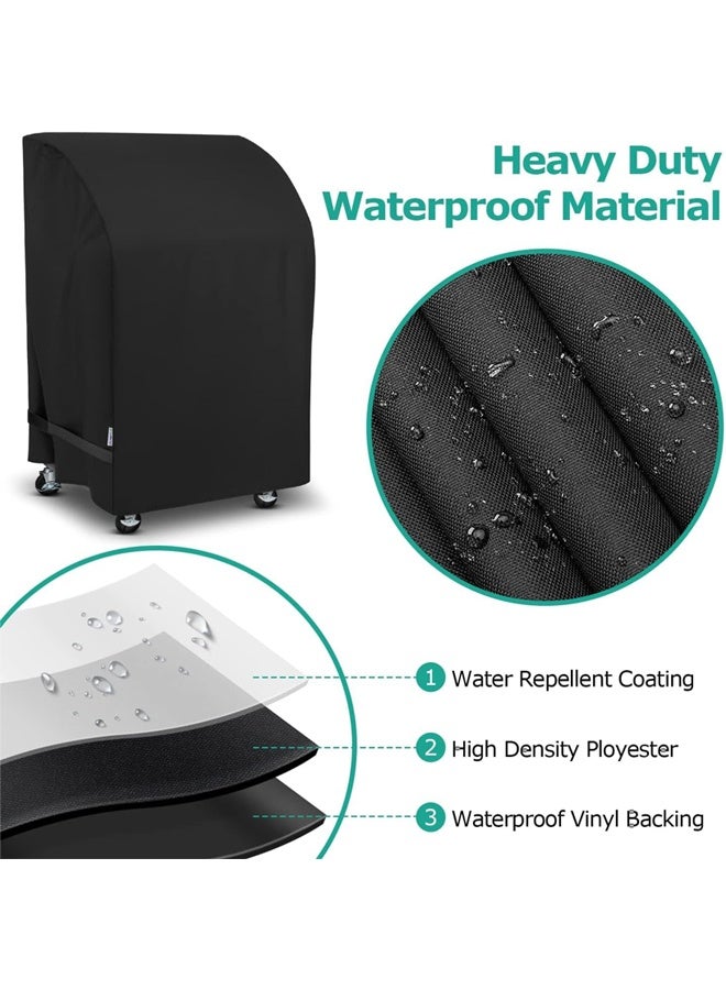 غطاء الشواية 32 بوصة، أغطية مقاومة للماء لمدخن عمودي صغير للحرق، خفيفة الوزن تشغيل/إيقاف تشغيل سهلة، شوايات ملائمة مقاومة للغبار للأشعة فوق البنفسجية مع جداول جانبية مطوية، حماية من جميع الأحوال الجوية - Image 5