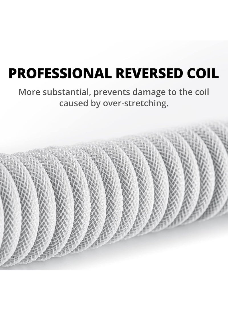 Captaintech Pro Coiled USB-C to USB-A Cable (1.5M) – Double-Sleeved Mechanical Keyboard Cable with Detachable Aviator Connector | Gaming u0026 Custom PC ﻿ - Image 2