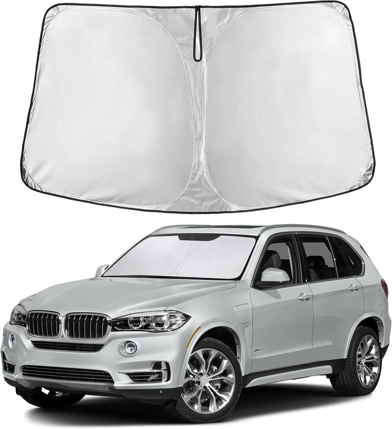 EcoNour Windshield Sun Shade Compatible for BMW X5 (2019–2025) | Custom Fit Front Window Shade for Midsize Luxury SUV | 4-Layer, 240T Sunshade Accessories | UV & Heat Blocker for X5 Windshield - Image 1