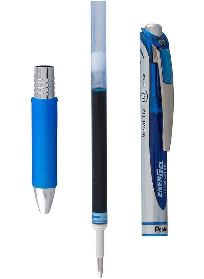 Pentel أقلام حبر جل سائل إنرجيل 0.7 مم عبوة من 5 أقلام زرقاء ديلوكس RTX إنرجيل مع 3 إعادة تعبئة - Image 5