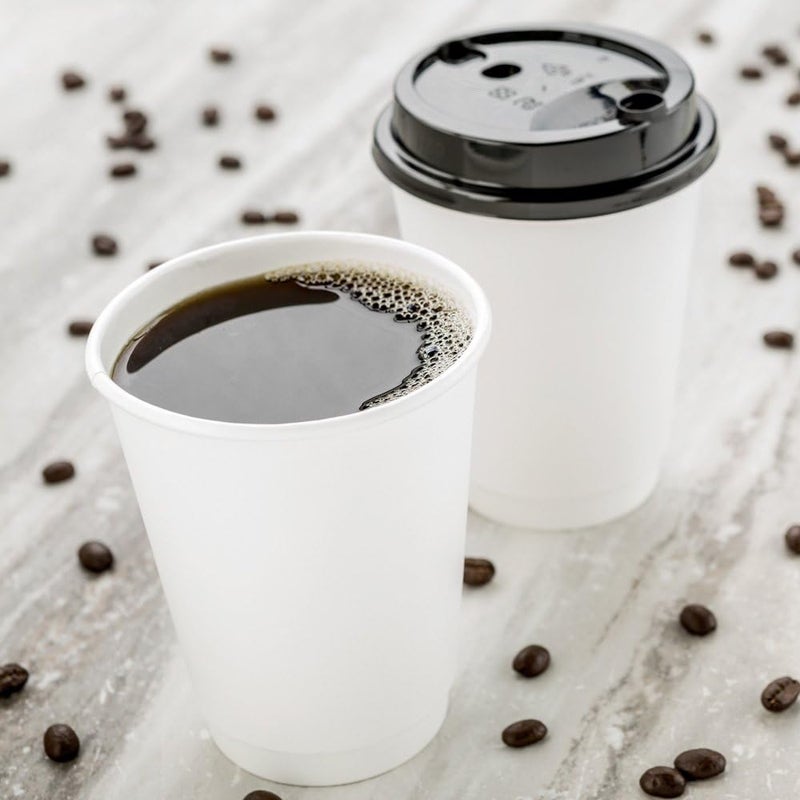 Restaurantware 500-CT Disposable White 12-oz Hot Beverage Cups with Double Wall Design: No Need for Sleeves - Perfect for Cafes - Eco Friendly Recyclable Paper - Insulated - Wholesale Takeout Coffee Cup - Image 5