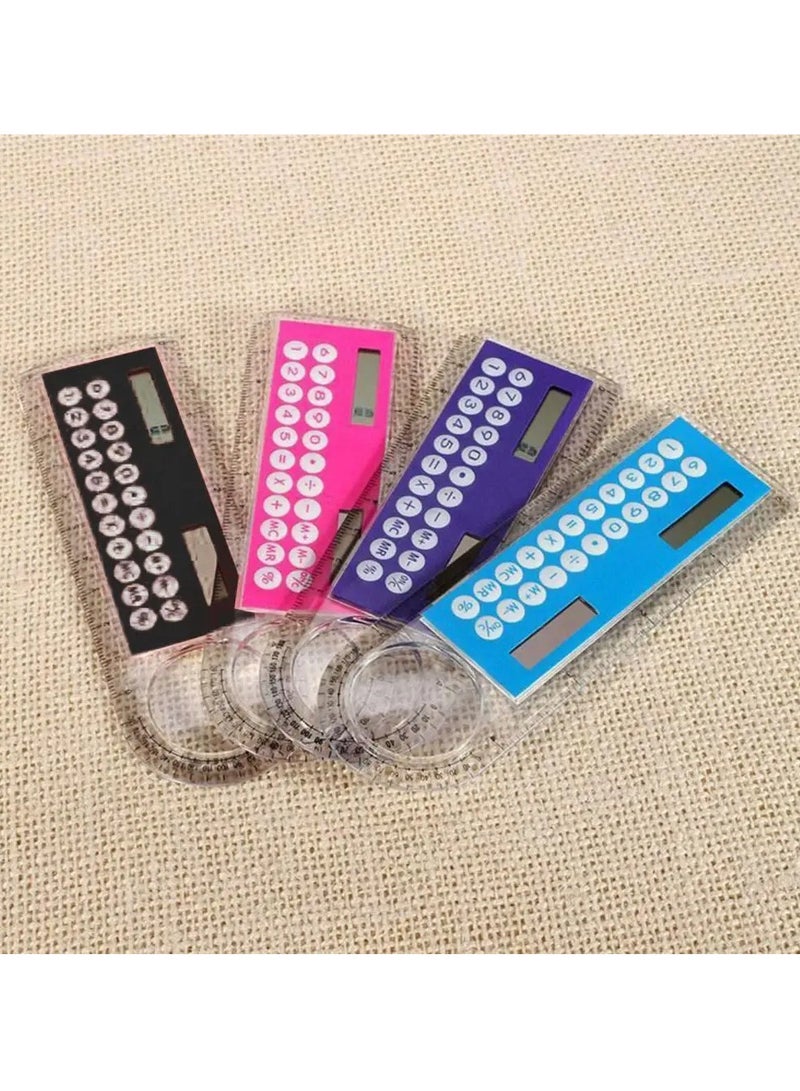 AROAQ Solar Ruler Calculator, Portable Mini Solar Transparent Ruler Calculator With Magnifier, Large Display Screen Easy To You School Calculator And Scale For Kids Students, (1pc, Green) - Image 4