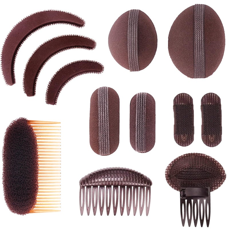 Hair Base Sponge Invisible Hair Clip Comb Volume Styling Insert Tool False Hair Pads Hair Extensions Accessories Brown AA Brown