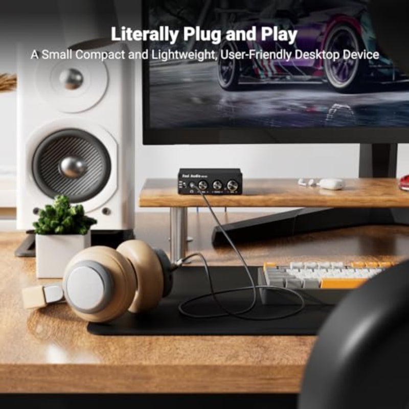 Q4 - Mini Stereo Gaming DAC and Headphone Amplifier, 24-Bit/192 KHz USB/Optical/Coaxial to RCA AUX, Digital-to-Analog Audio Converter Adapter for Home/Desktop Powered/Active Speakers - Black - Image 4