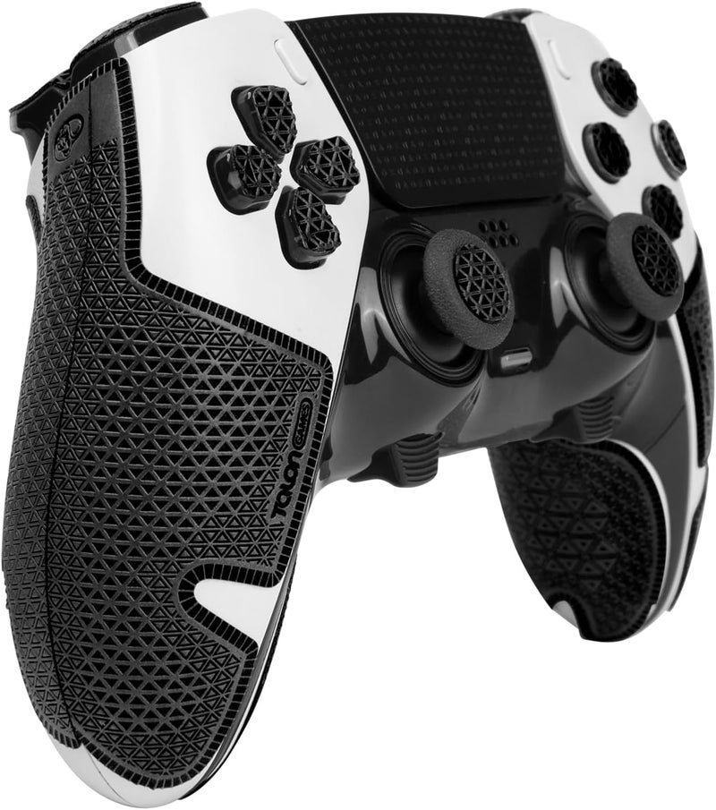 TALONGAMES مقابض تحكم TALONGAMES لجهاز PlayStation 5 DualSense Edge، مانعة للانزلاق، ماصة للعرق، مجموعة جلدية محكمة، لمقابض تحكم PS5 Edge، أزرار، مشغل، لوحة الاتجاهات (النسخة الفائقة - أسود) - Image 1