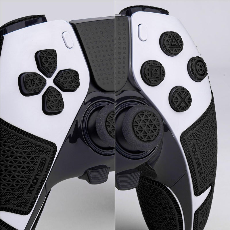 TALONGAMES مقابض تحكم TALONGAMES لجهاز PlayStation 5 DualSense Edge، مانعة للانزلاق، ماصة للعرق، مجموعة جلدية محكمة، لمقابض تحكم PS5 Edge، أزرار، مشغل، لوحة الاتجاهات (النسخة الفائقة - أسود) - Image 3