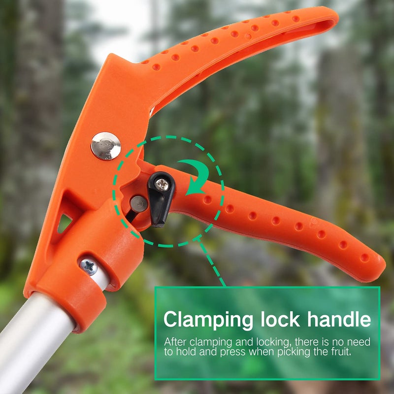 KSEIBI 143010 Long Reach 3.5 ft (1.0m) Cut & Hold Bypass Pruner - Lightweight Aluminum, Rust-Resistant, Ergonomic Grip, 1/4" Max Cut - Ideal for Precision Gardening & Pruning - Image 4