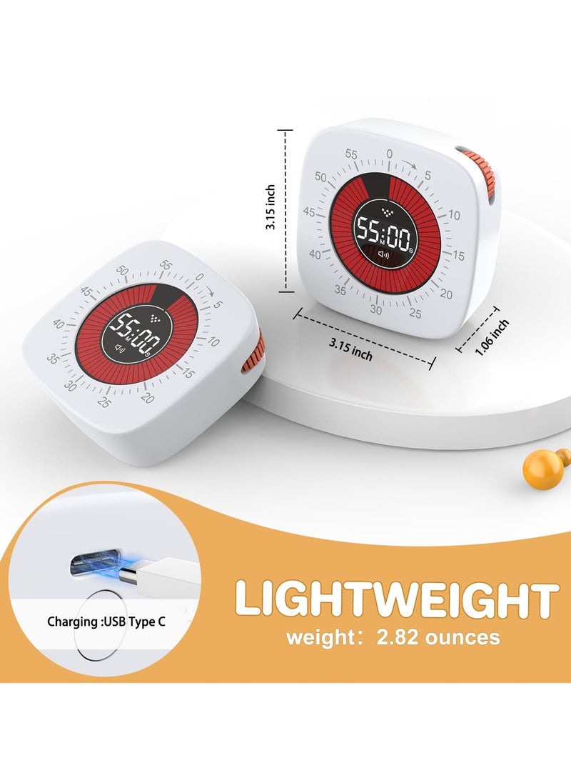 Visual Timer for Kids, Timers for Classroom, Digital Timer with 60-Minute Countdown, Rechargeable, Silent Timer with 4 Alarm Modes, Kitchen Cooking, Homeschool Supplies, ADHD Tools for Kids and Adults  - Image 5