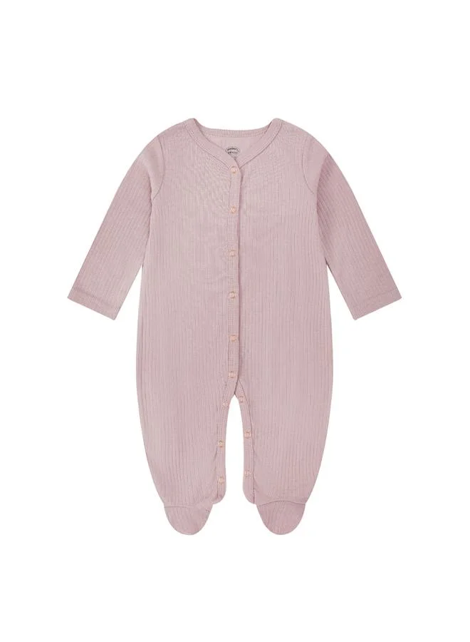 Mothers Choice Baby Ribbed Footed Onesie and Soft Hat Set