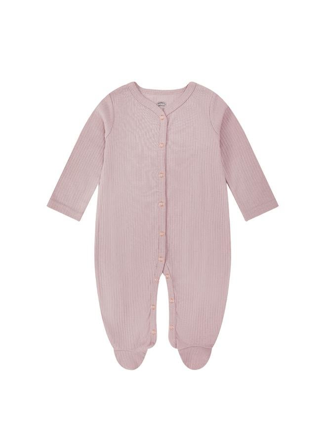 Mothers Choice Baby Ribbed Footed Onesie and Soft Hat Set - Image 1
