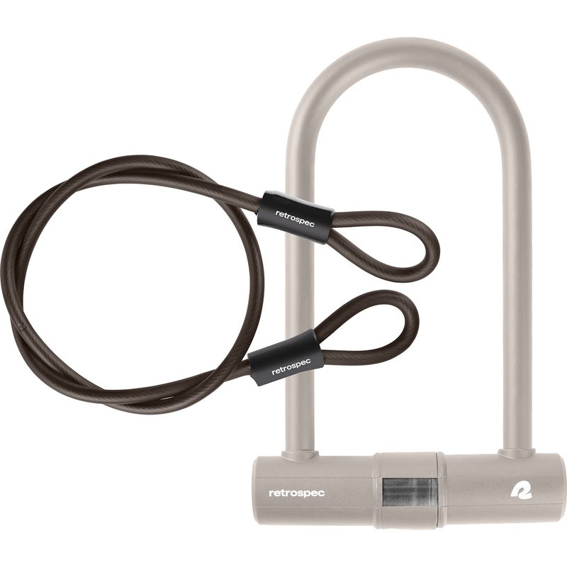 Retrospec Lookout Bike Lock with 14mm Hardened Steel U-Lock & 4ft Security Cable - Anti-Theft Protection for Mountain Bikes & eBikes - Image 1