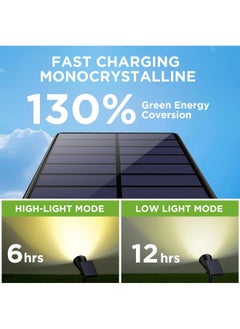 InnoGear Innogear Solar Lights For Outside, Solar Lights Outdoor Waterproof Solar Garden Yard Spot Lights Spotlight Pathway Landscape Lighting Wall Light Auto On/Off  - Image 4
