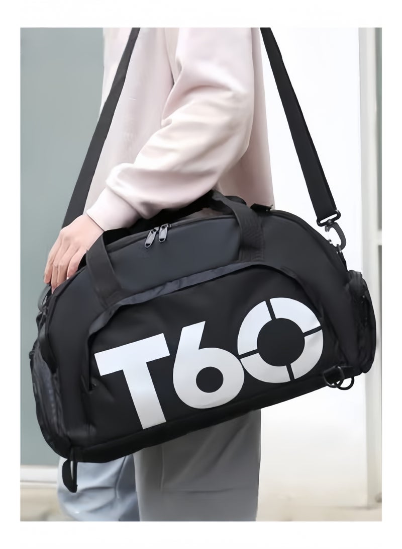 هالامودو حقيبة رياضية للجنسين حقيبة رياضية للجنسين حقيبة سفر رياضية من القماش الخشن حقيبة لياقة بدنية مقاومة للماء مع حجرة للأحذية للسباحة والرياضة والسفر والتمرين - Image 4