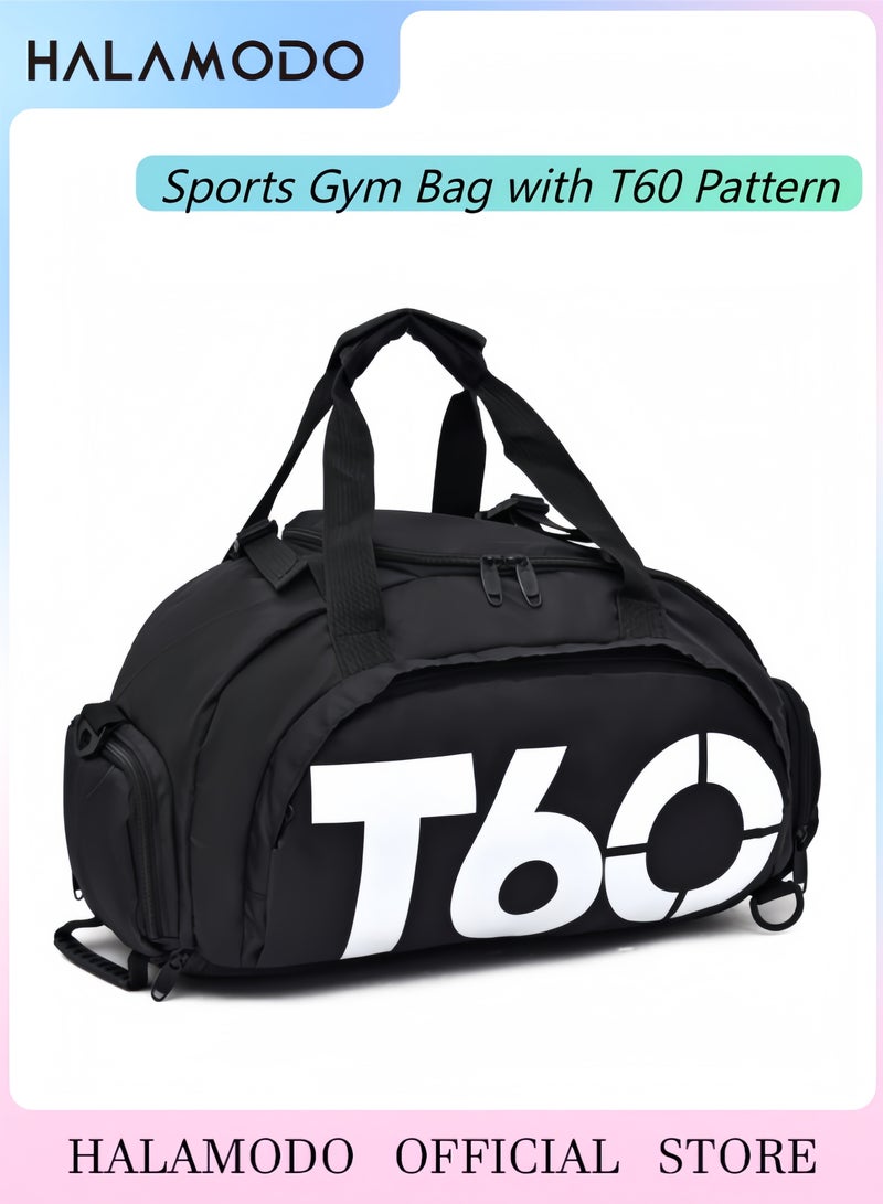 هالامودو حقيبة رياضية للجنسين حقيبة رياضية للجنسين حقيبة سفر رياضية من القماش الخشن حقيبة لياقة بدنية مقاومة للماء مع حجرة للأحذية للسباحة والرياضة والسفر والتمرين - Image 1